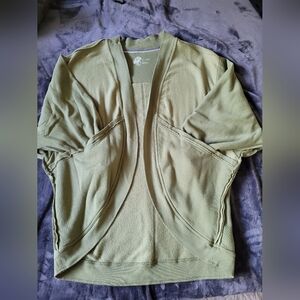 Anthropologie Pilcro Aubrey Fleece Cardigan L/XL Moss Green